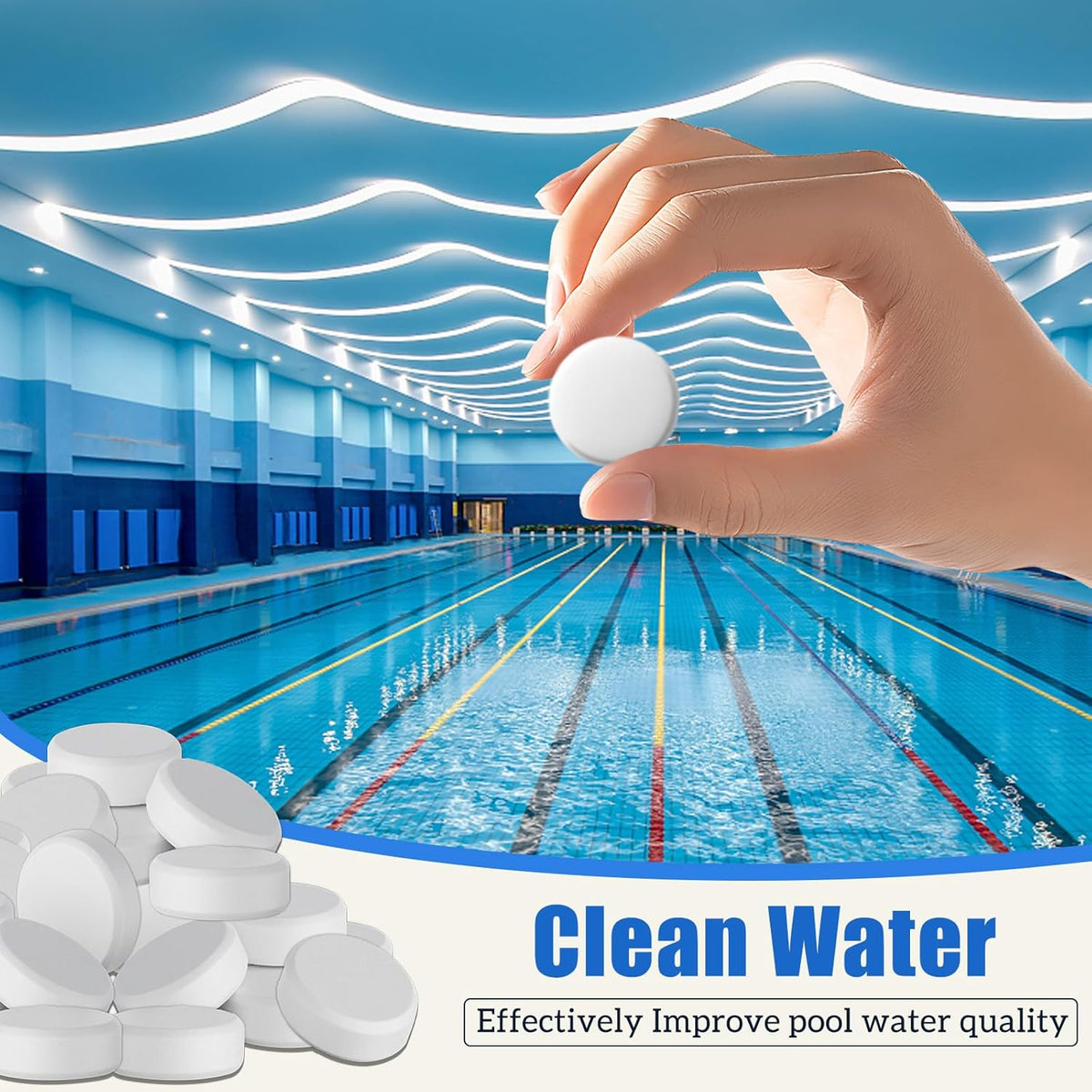 Chlorine Tablets for Hot Tub, 40 * 20g, 4-in-1 Dispenser