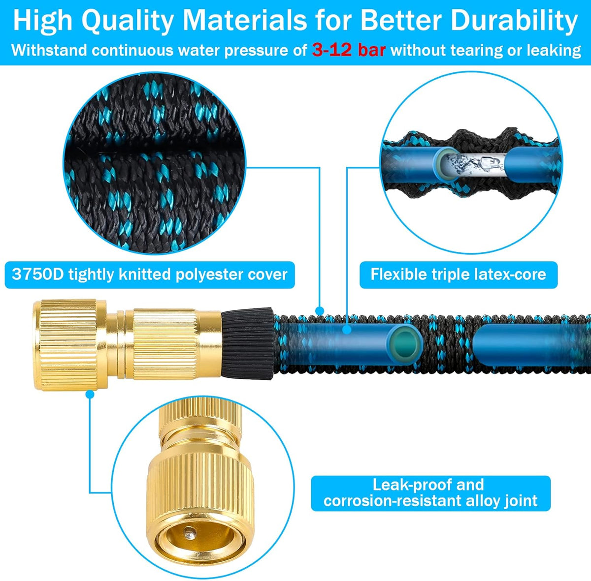 Expandable Garden Hose Pipe 30m 100ft