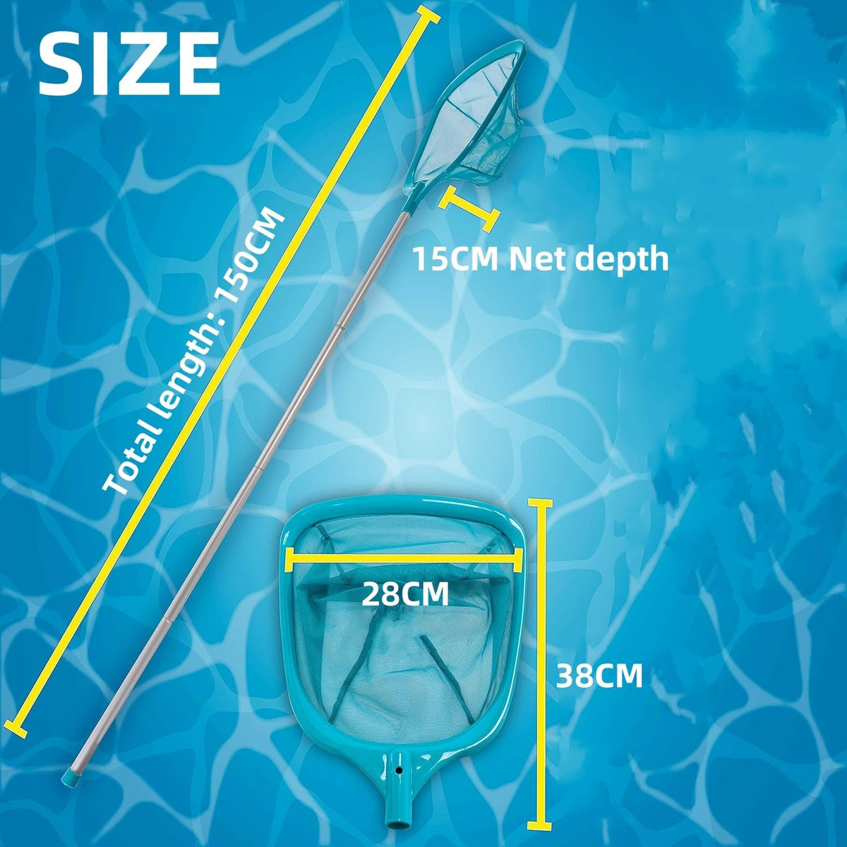 KAHEIGN 150CM Pool Skimmer Net with Pole