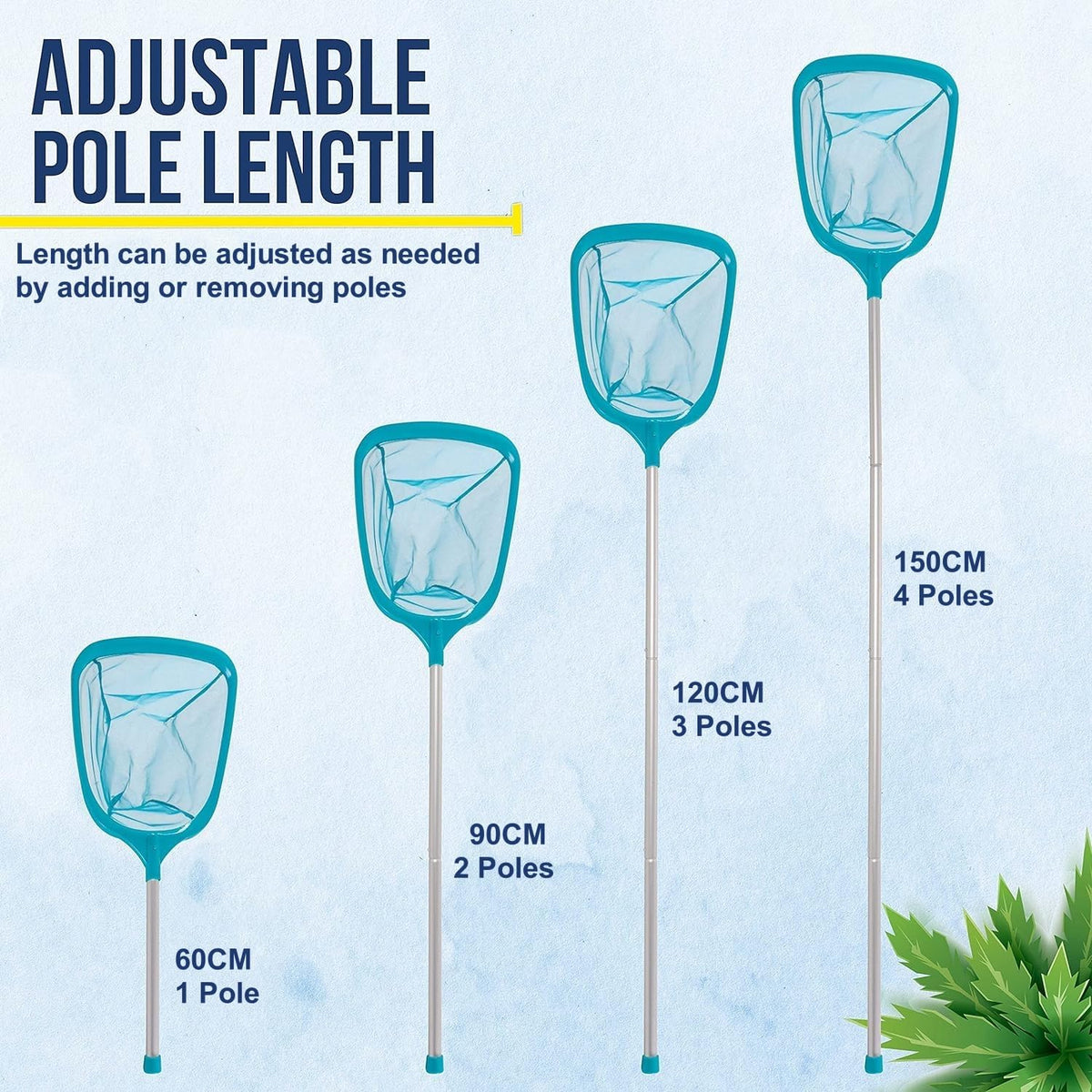 KAHEIGN 150CM Pool Skimmer Net with Pole