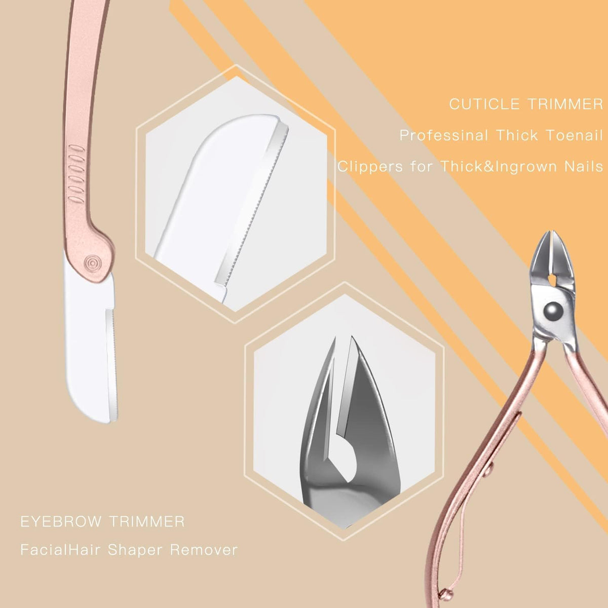 OWILL Manicure Set 18-Piece – Rose Gold Nail Care Kit