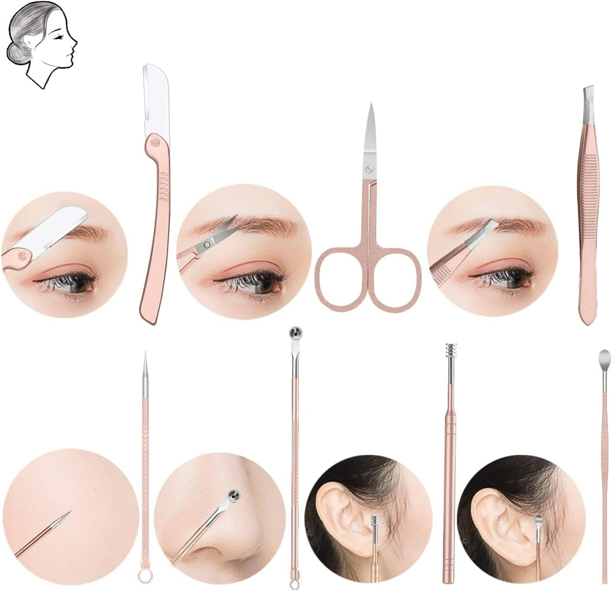 OWILL Manicure Set 18-Piece – Rose Gold Nail Care Kit