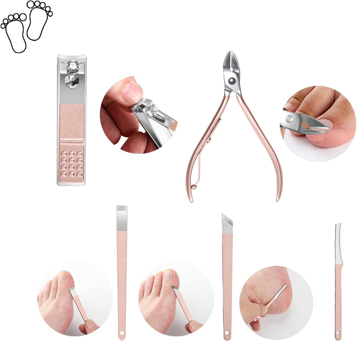 OWILL Manicure Set 18-Piece – Rose Gold Nail Care Kit