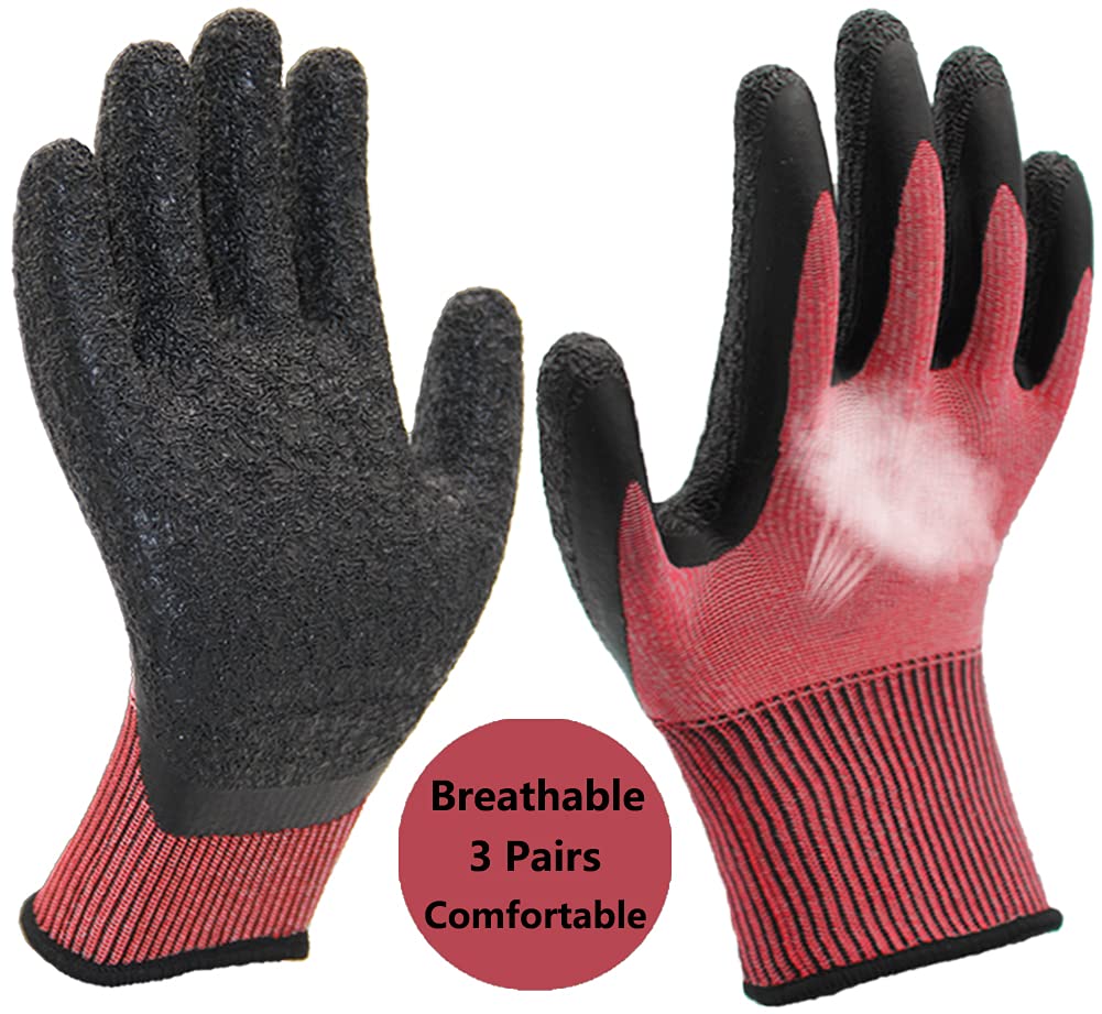 PROGANDA Gardening Gloves 3 Pairs Ultra-Grip Work Gloves