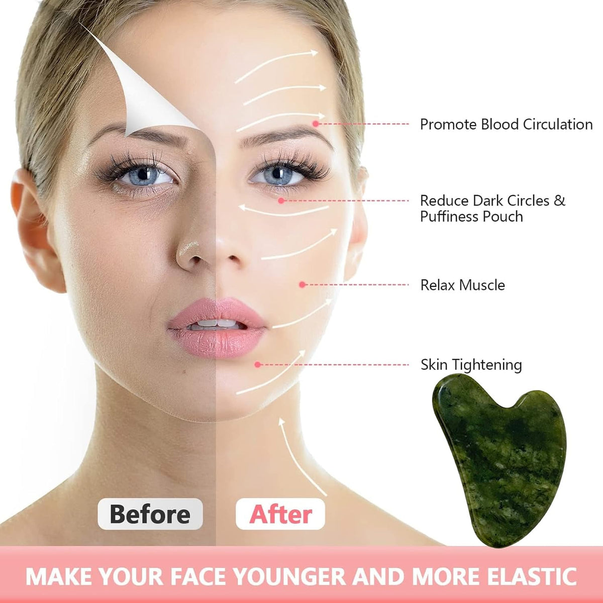 Premium Gua Sha Natural Jade Stone