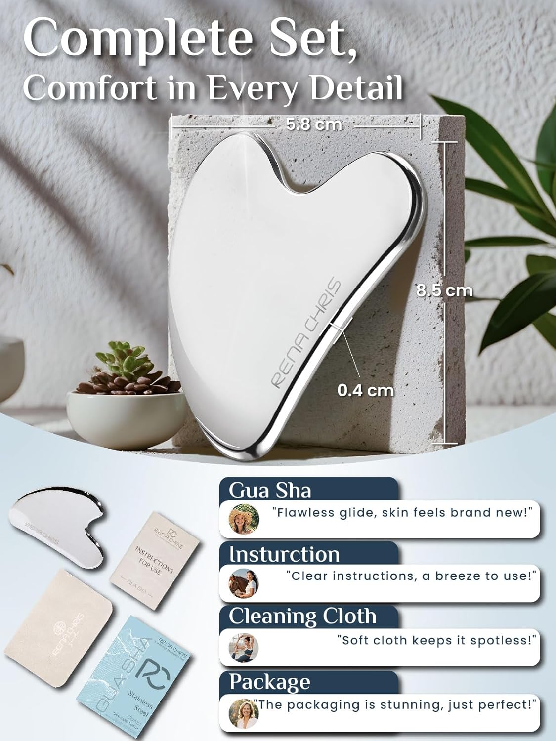 Rena Chris Stainless Steel Gua Sha