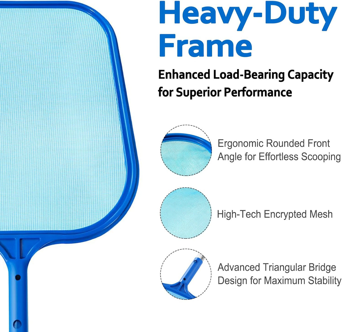 Swimming Pool Skimmer Net 11″ × 64″ – Ultra Fine Mesh & 5-Section Pole