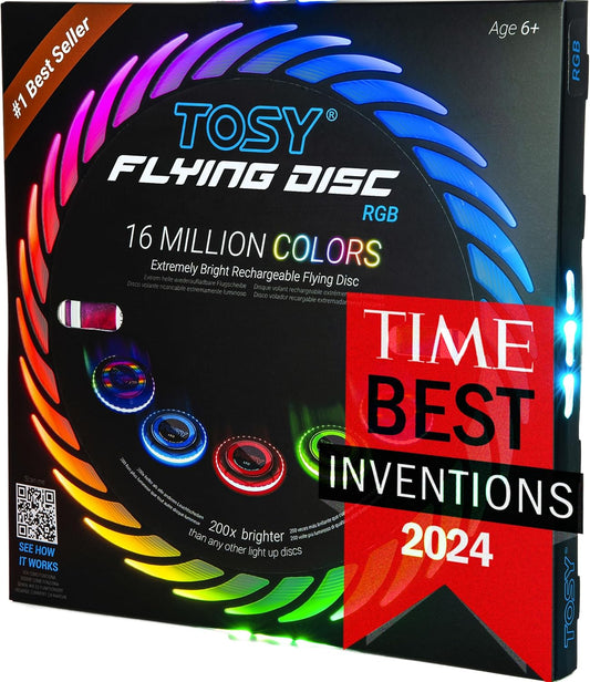 TOSY Flying Disc – RGB LED Rechargeable Frisbee, 175g